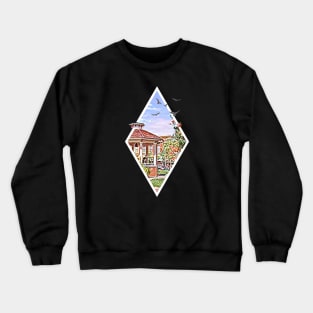 Town Square at Spring - Digital Art - Diamond Frame - Black - Gilmore Crewneck Sweatshirt